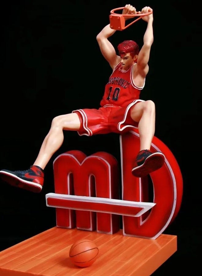 Halamodo Slam Dunk Super - Sized Hanamichi Sakuragi No.10 Anime Figure with Swappable Heads - Ideal Birthday Gift，38.5 cm - Image 5