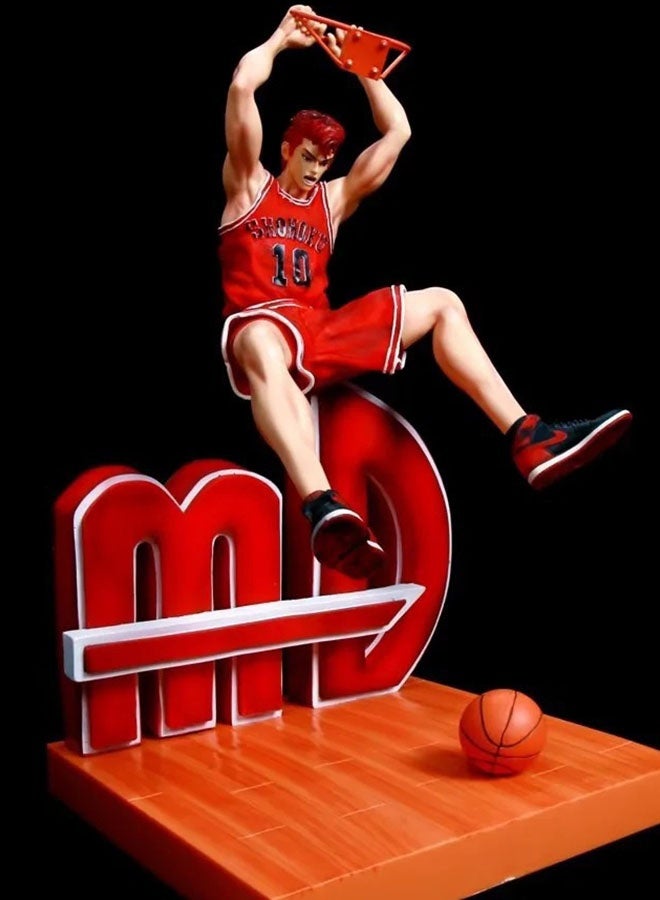 Halamodo Slam Dunk Super - Sized Hanamichi Sakuragi No.10 Anime Figure with Swappable Heads - Ideal Birthday Gift，38.5 cm - Image 3