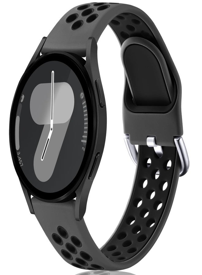Lerobo for Galaxy Watch 7 Band Compatible with Samsung Galaxy Watch 6 5 4 Band 44mm 40mm/Galaxy Watch 6 Classic 47mm 43mm/Watch 4 Classic/Watch 5 Pro 45mm, 20mm Soft Silicone Sport Band for Men,Black - Image 1