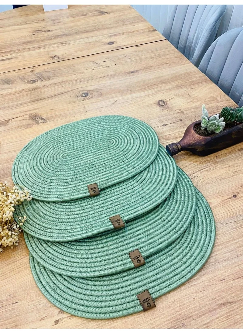 BDZ Deri BDZ Leather Wicker Jute Presentation Plate American Service Oval Subpla 4 Piece