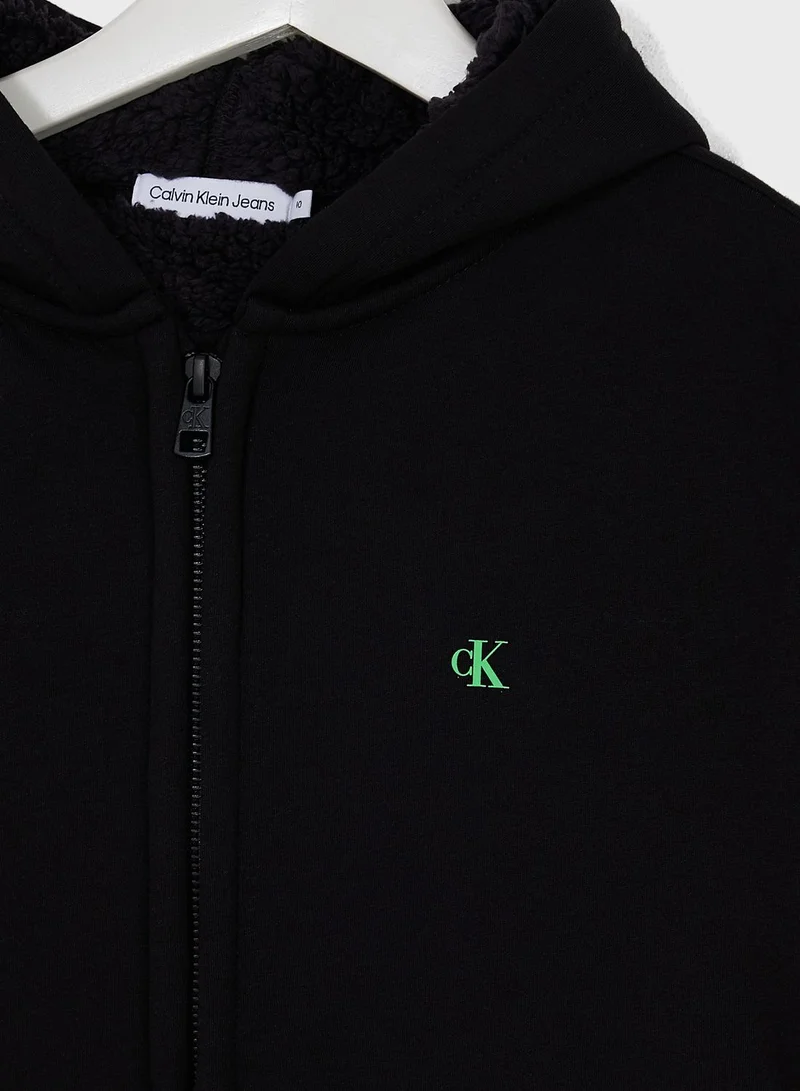 Calvin Klein Jeans Kids Zip Thru Hoodie