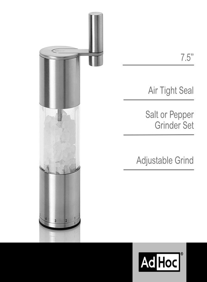 AdHoc Select Geared Salt or Pepper Grinder - Handy Seasoning Mill for Salt & Pepper - Manual Grinder with Ceramic Mechanism - Durable & Reliable Shakers - Image 2