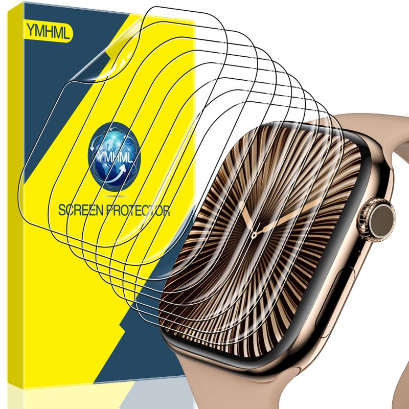 YMHML [ 8 Pack Compatible for Apple Watch Series 11 Series 10 46mm Screen Protector, [Upgrade Flexible Film] Soft HD Clear Anti-Scratch Film for iWatch Accessories - Image 1