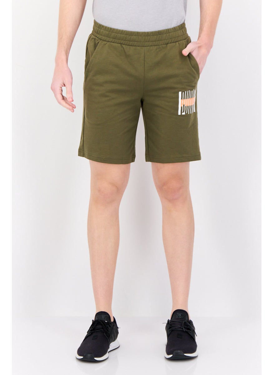 PUMA Men Slim Fit Brand Logo Outdoor Shorts, Olive  - Image 1