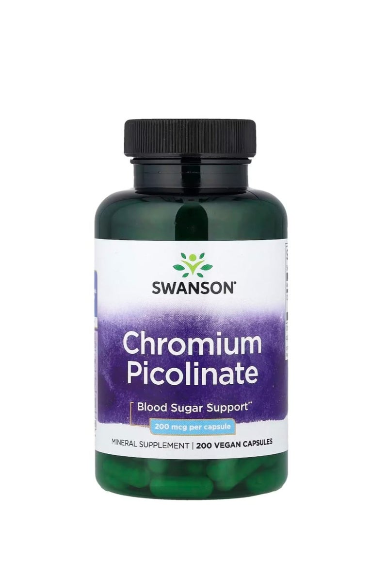 سوانسون بيكولينات الكروم 200 ميكروغرام 200 كبسولة نباتية - Image 1