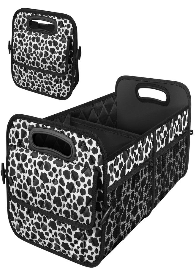 Deosk Car Organizer for SUV - 6 Big Pocket Trunk Storage With Waterproof Polyester, Car Accessories for Women/Men, Cow Print (Medium) - Image 1