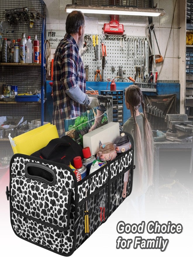 Deosk Car Organizer for SUV - 6 Big Pocket Trunk Storage With Waterproof Polyester, Car Accessories for Women/Men, Cow Print (Medium) - Image 5