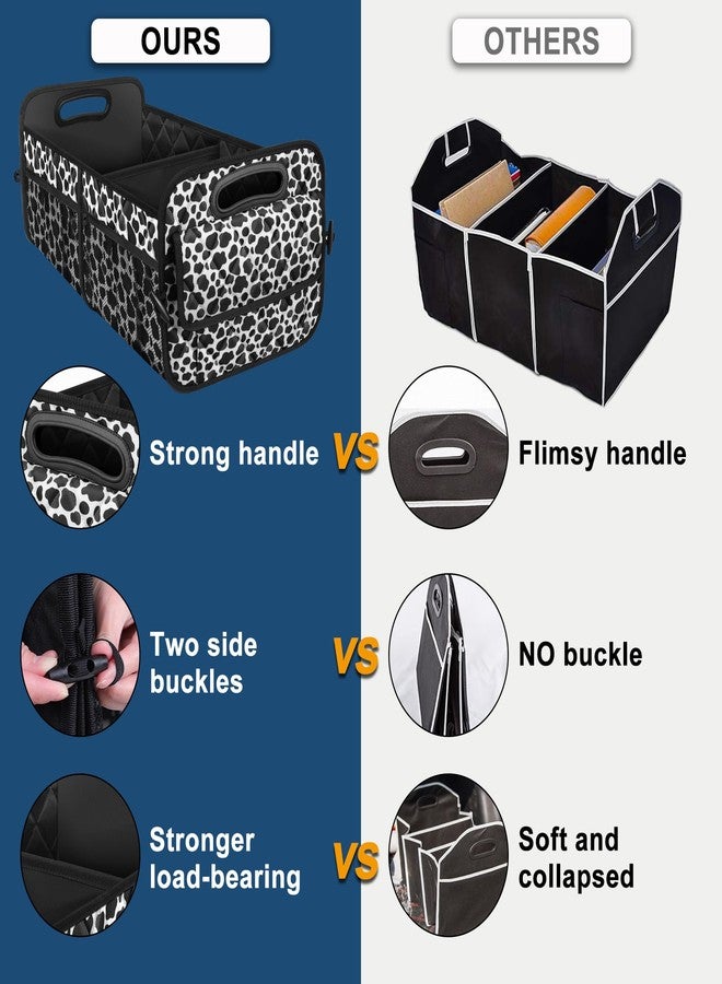 Deosk Car Organizer for SUV - 6 Big Pocket Trunk Storage With Waterproof Polyester, Car Accessories for Women/Men, Cow Print (Medium) - Image 2