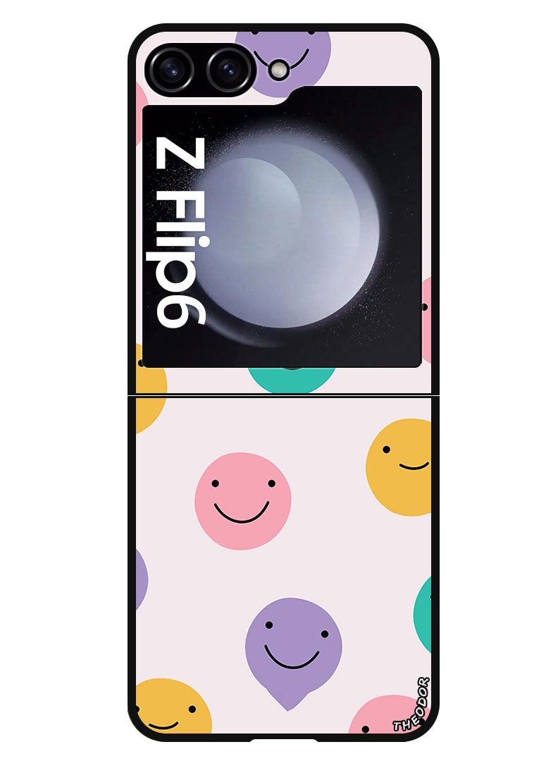 Theodor Protective Case Anti Scratch Shock Proof Bumper Cover For Samsung Galaxy Z Flip 6 Smileys - Image 1