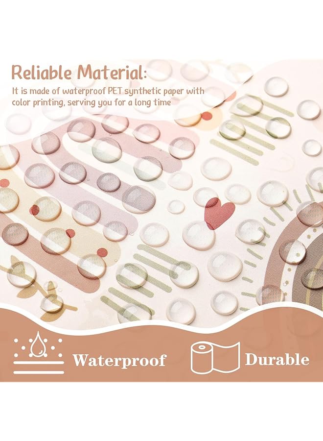 erorex Rainbow Bulletin Board Border Trim Scalloped Trim Decorations 98.4 Feet Pet Synthetic Paper Multicolor Rainbow Hearts And Dots Boho Style Classroom And Office Decor - Image 2