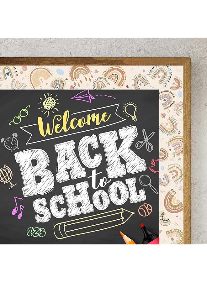 erorex Rainbow Bulletin Board Border Trim Scalloped Trim Decorations 98.4 Feet Pet Synthetic Paper Multicolor Rainbow Hearts And Dots Boho Style Classroom And Office Decor - Image 3