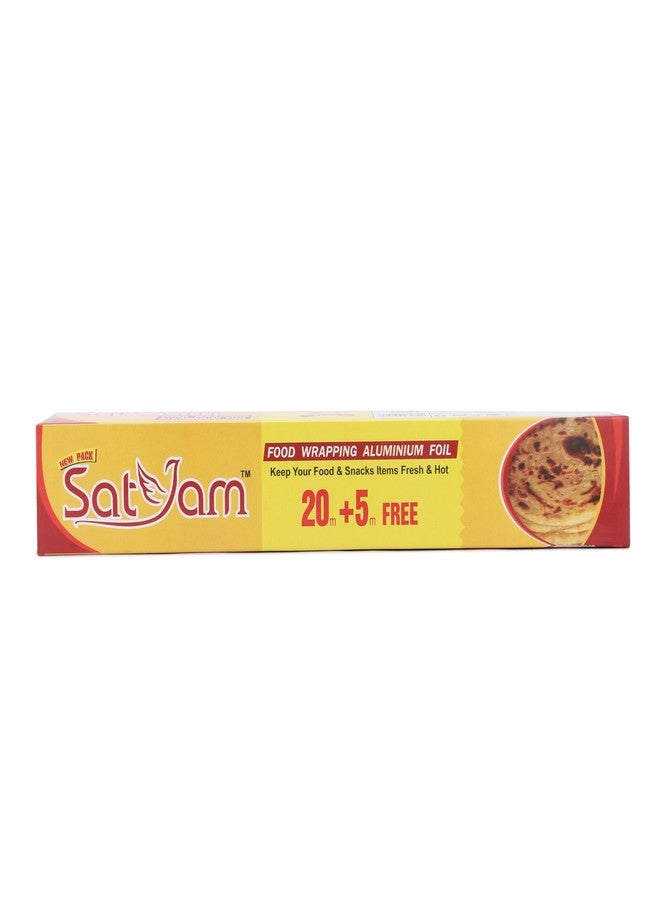SATYAM لفائف الألمنيوم ساتيام، 25 متر، سمك 11 ميكرون، عبوة مجانية 20+5م، عبوة واحدة من ورق لف الألمنيوم متعدد الاستخدامات - Image 4