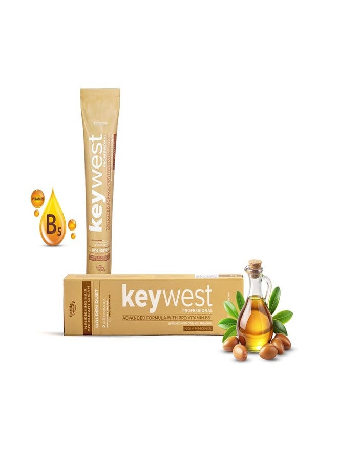 Keywest صبغة شعر كي ويست الاحترافية، رقم 5 بني فاتح - 80 جم (خالية من الأمونيا) | تركيبة 2 في 1: صبغة شعر + سبا للشعر | غنية بزيت الأرغان العضوي - Image 1