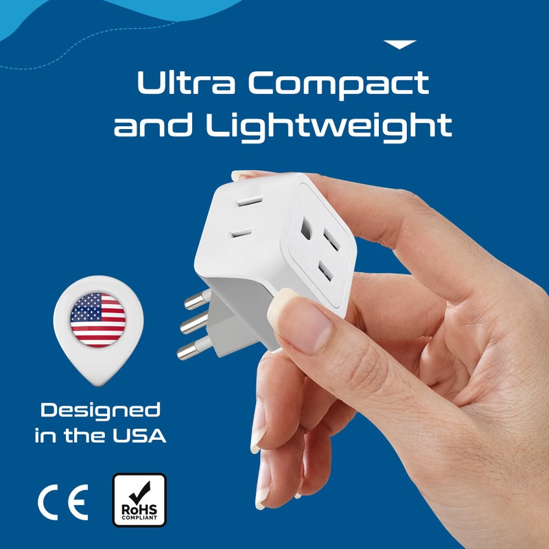 Ceptics European Plug Adapter 4 Pack Set, USA to Europe, Italy, Germany, England, Spain, Italy, Iceland, France (Type C, E/F, G, L) - for Your Cell Phones, Tablets, iPhone, Camera (CT-EU-4SET) - Image 4