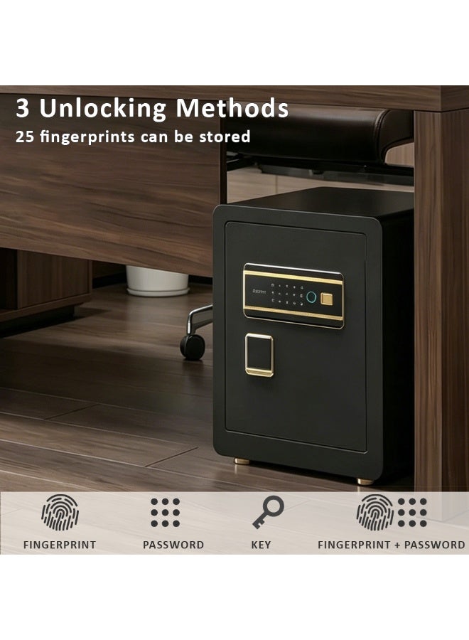 Sharpdo Fingerprint Digital Safe Box & Locker 45x38x31CM, Large Home Security SafeAnti-Theft Home Security Safe with Password/Key Unlock, Reinforced Steel Pry-Resistant Safe for Cash Documents Jewelry - Image 5