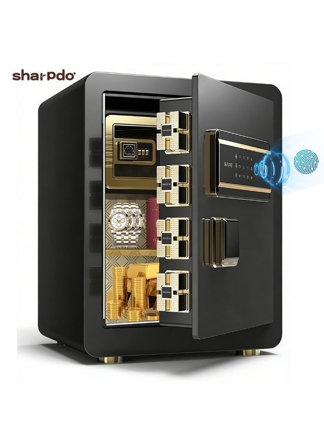 Sharpdo Fingerprint Digital Safe Box & Locker 45x38x31CM, Large Home Security SafeAnti-Theft Home Security Safe with Password/Key Unlock, Reinforced Steel Pry-Resistant Safe for Cash Documents Jewelry - Image 1