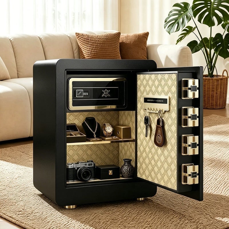 Sharpdo Fingerprint Digital Safe Box & Locker 45x38x31CM, Large Home Security SafeAnti-Theft Home Security Safe with Password/Key Unlock, Reinforced Steel Pry-Resistant Safe for Cash Documents Jewelry - Image 5