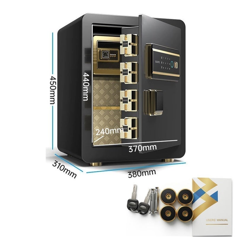 Sharpdo Fingerprint Digital Safe Box & Locker 45x38x31CM, Large Home Security SafeAnti-Theft Home Security Safe with Password/Key Unlock, Reinforced Steel Pry-Resistant Safe for Cash Documents Jewelry - Image 3