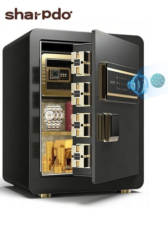 Sharpdo Fingerprint Digital Safe Box & Locker 45x38x31CM, Large Home Security SafeAnti-Theft Home Security Safe with Password/Key Unlock, Reinforced Steel Pry-Resistant Safe for Cash Documents Jewelry - Image 2