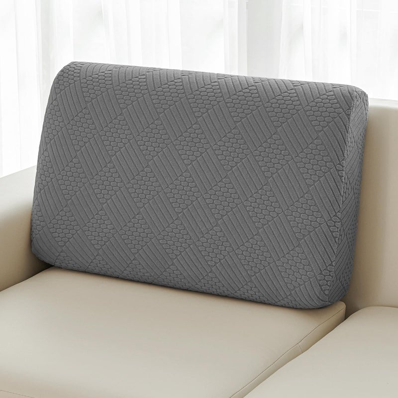 DEEPDREAM Deep Dream Backrest Cushion Covers, Sectional Couch Back Cushion Covers for Sectional Sofa, Stretch Backrest Covers for Both Left/Right Couch (1 Piece Back Covers, Dark Grey) - Image 1
