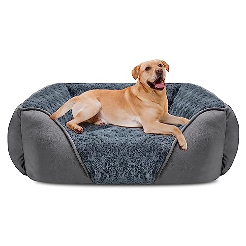 INVENHO XX-Large Dog Bed for Large Medium Small Dogs, Rectangle Washable Dog Bed, Orthopedic Dog Bed, Soft Calming Sleeping Puppy Bed Durable Pet Cuddler with Anti-Slip Bottom XXL(42"x30"x10") - Image 1