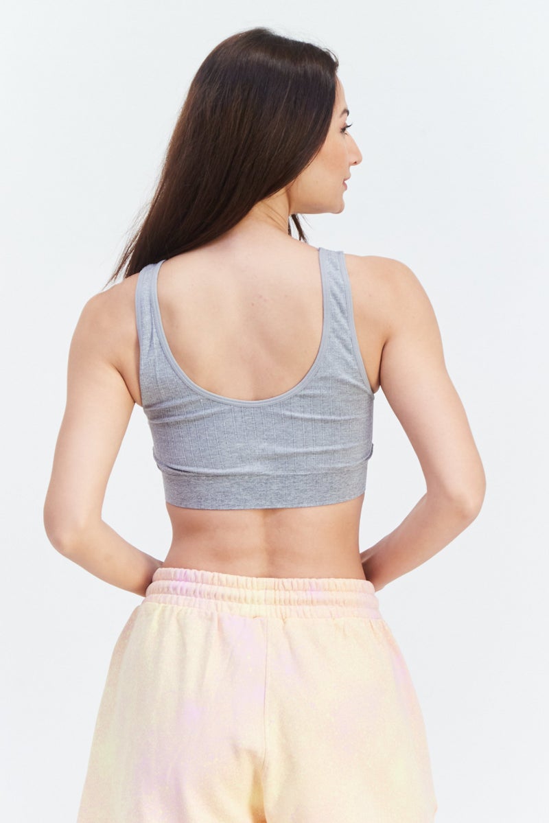 RBX Women 2pc Sportswear Fit Training Sports Bra, Grey - Image 4