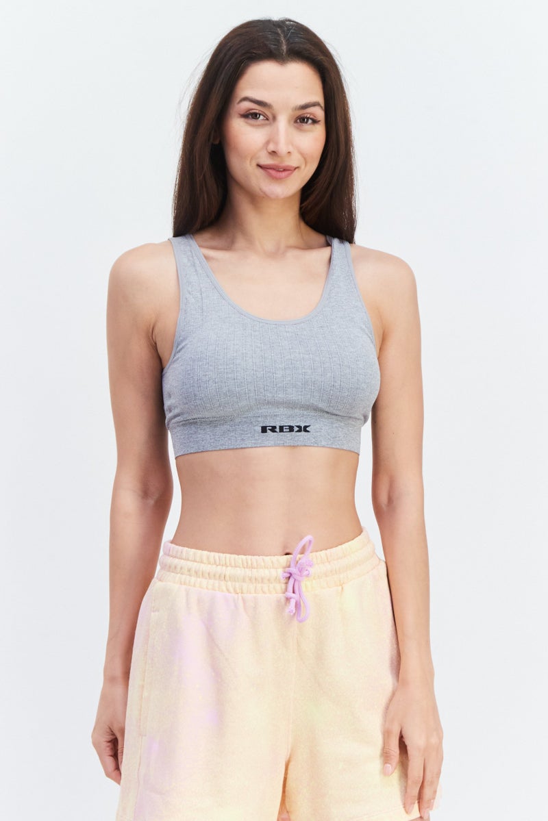 RBX Women 2pc Sportswear Fit Training Sports Bra, Grey - Image 5