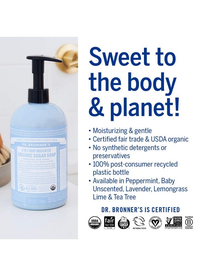 Dr. Bronner's Baby Unscented Gift Set - Pure-Castile Liquid and Bar Soaps, Organic Magic Balm, and 4-in-1 Organic Sugar Pump Soap - Image 3