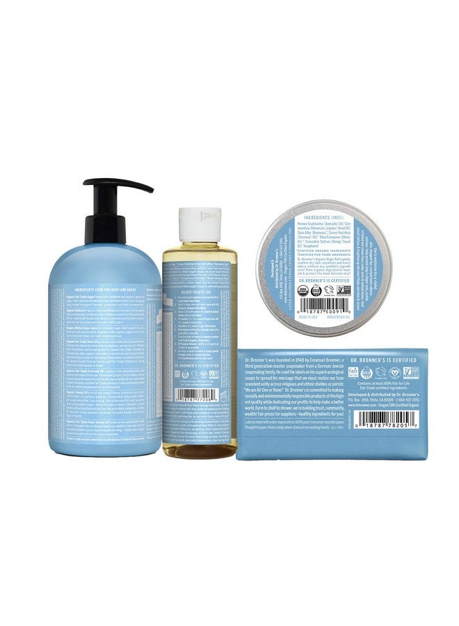 Dr. Bronner's Baby Unscented Gift Set - Pure-Castile Liquid and Bar Soaps, Organic Magic Balm, and 4-in-1 Organic Sugar Pump Soap - Image 2