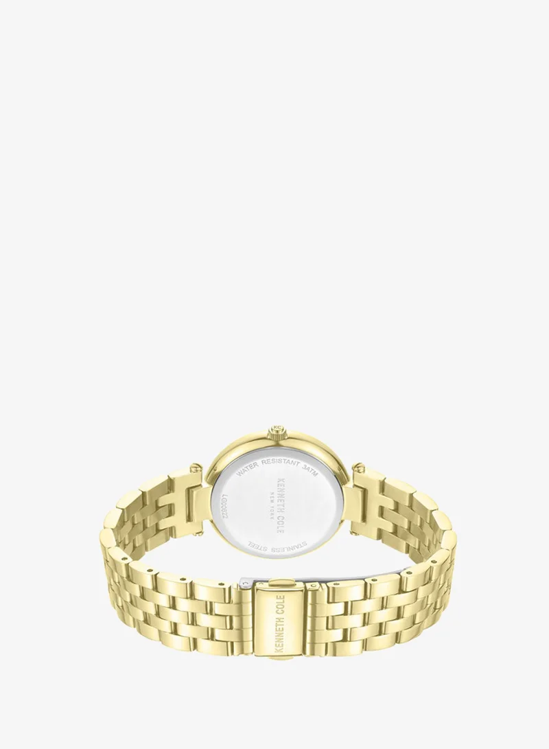 Kenneth Cole New York  Kenneth Cole New York 32mm Analog Women's Watch with Green Dial & Gold Stainless Steel Bracelet for Women | Best Price UAE