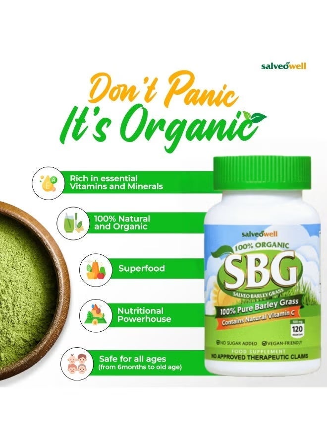 Veet gold 3-Pack 100% Organic Barley Grass Powder Supplement，Rich In Nutrients, Vitamins And Antioxidants 120 Capsules - Image 4