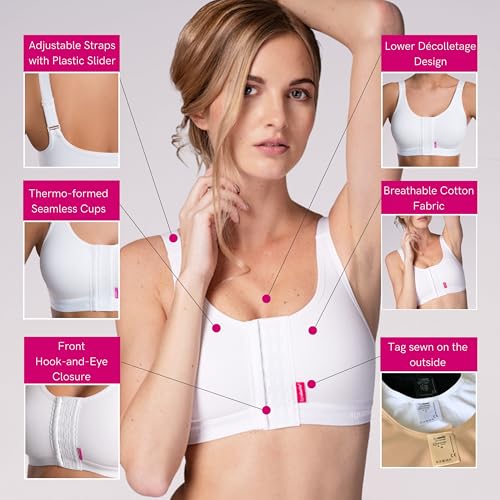 Lipoelastic  LIPOELASTIC® PI Active Variant - Post Surgery Cotton Bra - Front Closure & Seamless Cups Black - Image 3