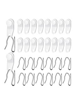 Generic 100 Sets of White Traverse Rod Slides Curtain Track Glider Hooks - Drapery Hooks for Traverse Curtain Rods - Plastic and Metal Hooks for Window Curtains  - Image 1