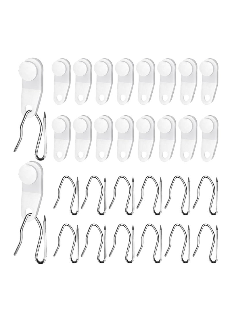 Generic - 100 Sets of White Traverse Rod Slides Curtain Track Glider Hooks - Drapery Hooks for Traverse Curtain Rods - Plastic and Metal Hooks for Window Curtains - Image 1