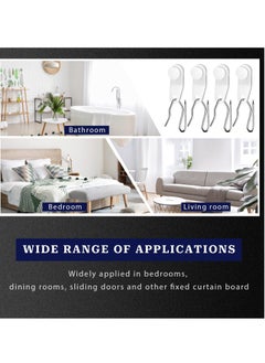 Generic 100 Sets of White Traverse Rod Slides Curtain Track Glider Hooks - Drapery Hooks for Traverse Curtain Rods - Plastic and Metal Hooks for Window Curtains  - Image 5