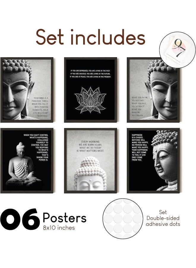 97 Decor Buddha Decor for Home - Buddha Wall Art Prints, Inspirational Buddhist Quotes Poster, Buddhism Art Pictures Zen Meditation Decor for Bedroom Office Yoga Room Decorations (8x10 UNFRAMED) - Image 2