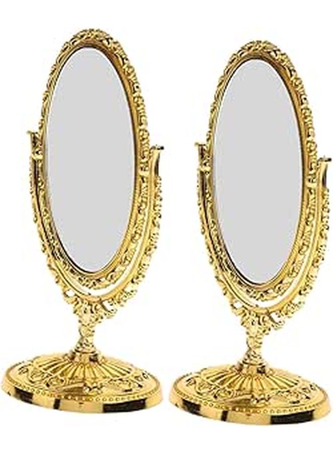 Double Sided Swivel Makeup Mirror With ABS Frame And Glass For Bathroom Vanity - Image 1