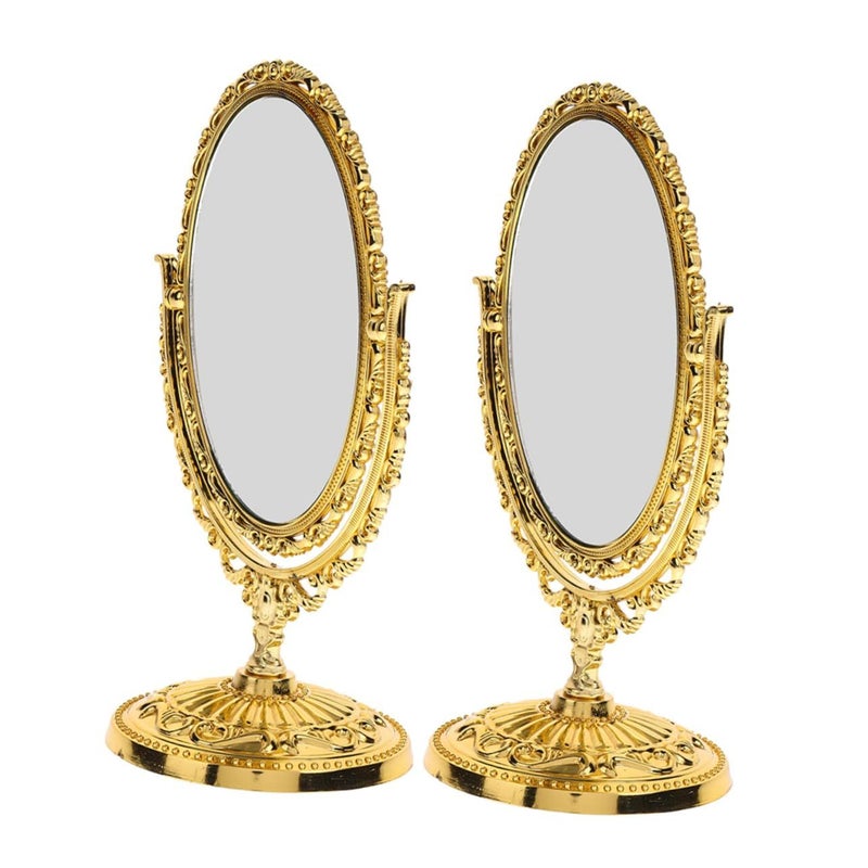 Double Sided Swivel Makeup Mirror With ABS Frame And Glass For Bathroom Vanity - Image 2