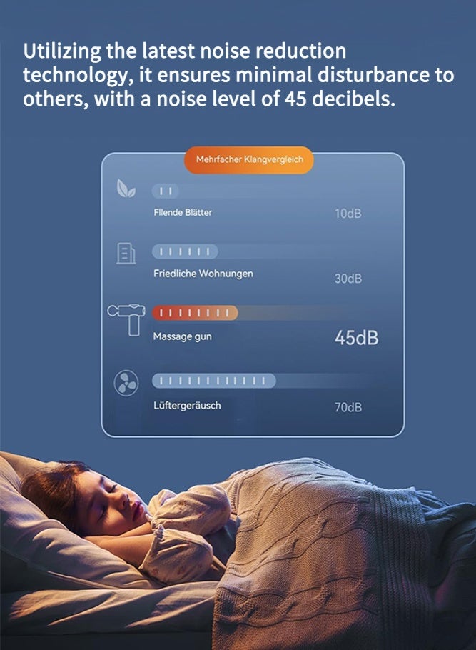 مسدس لفافي قوي محمول لتدليك الأنسجة العميقة وعضلات الظهر والرأس لتخفيف الألم مع 4 رؤوس تدليك و6 سرعات تدليك واهتزاز عالي الكثافة قابل لإعادة الشحن ومسدس تدليك صغير - Image 5