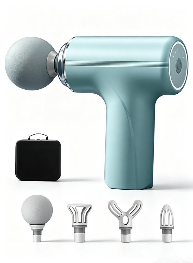 Powerful Fascial Gun Portable Deep Tissue Percussive Muscle Back Head Massager for Pain Relief with 4 Massage Heads, 6 Massage Speeds, High Intensity Vibration Rechargeable,Mini Massage Gun - Image 1