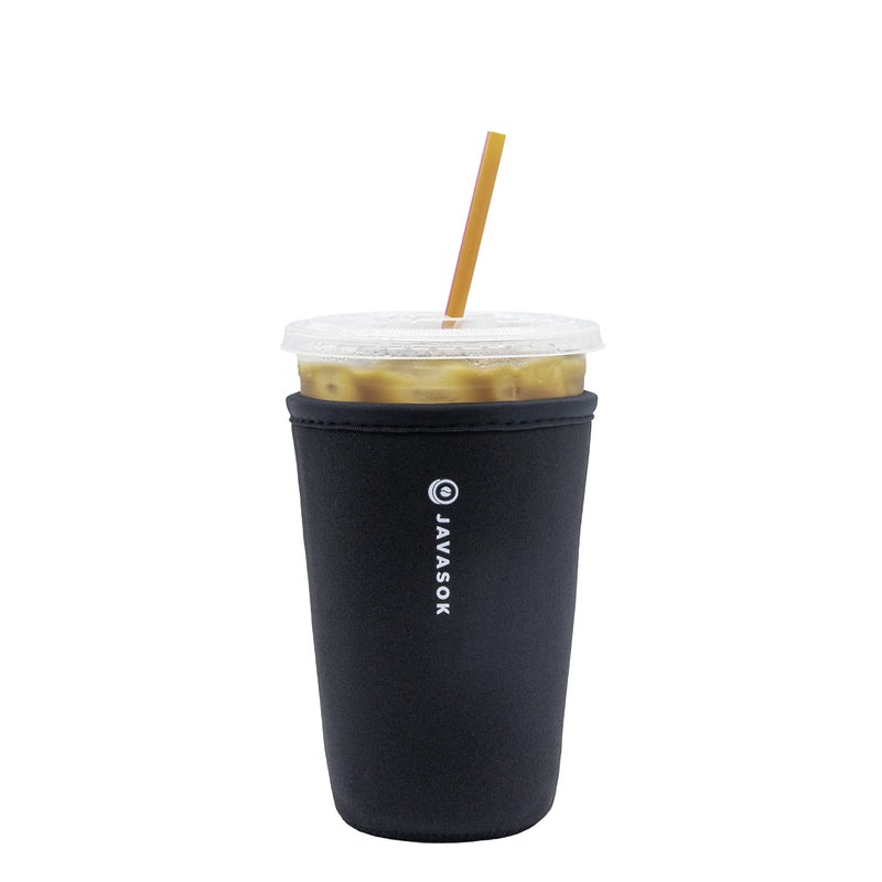 Sok It JavaSok Iced Coffee  Cold Soda Insulated Neoprene Cup Sleeve Black Medium 2228oz