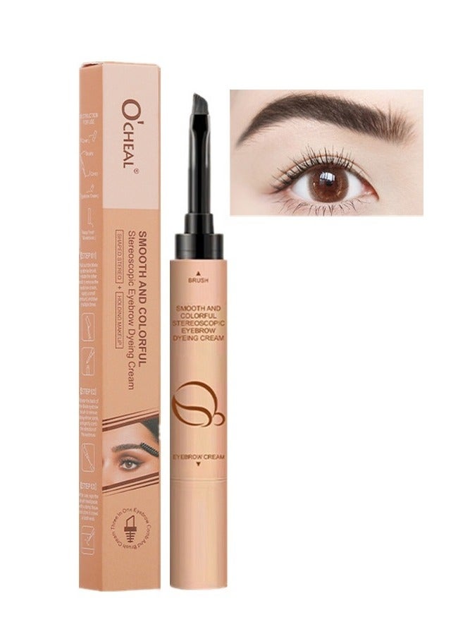 OCHEAL Eyebrow Dyeing Cream 2 in 1 Shaped Stereo and Holding Makeup Smooth Colorful Stereoscopic Eyebrow Cream Waterproof Sweatproof Quick Dry Eyebrow Dyeing Pencil Dark Brown 02 - Image 1
