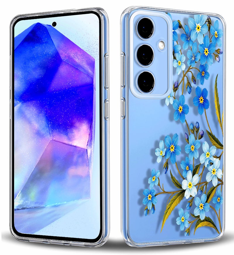 GIOIA BAZAAR for Samsung Galaxy A55 5g Case, Premium Transparent Hybrid Soft Slim Dust Proof Silicone Back Case Cover with Camera Protection Floral Design for Woman Girls (Pattern 05, Samsung A55 5g) - Image 5