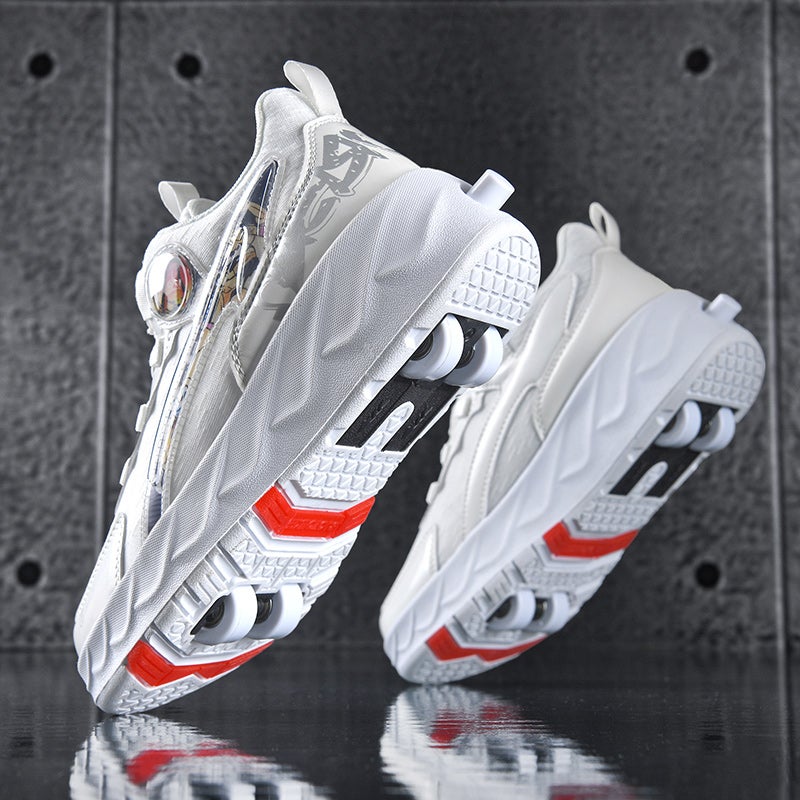 Children'S Shoes Boys Spring Girls Sports Invisible Four-Wheel Retractable Roller Skating Children'S Heloo Shoes - Image 1
