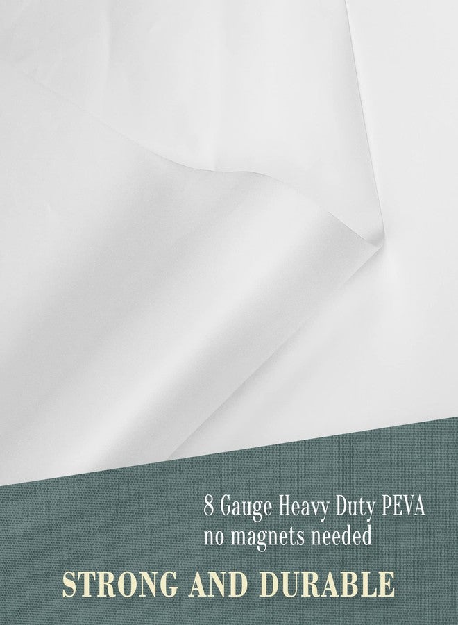 ABLUEN No Hook PEVA Shower Curtain or Liner - 8G Heavy Duty Frosted Bathroom Shower Curtain No Hooks Required, Waterproof Plastic & PVC Free, Standard Size 71 x 74, Frost - Image 2