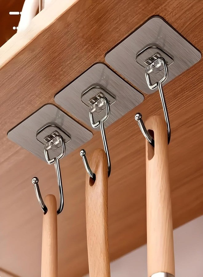 PARON 15 PCS Large Adhesive Hooks for Wall Heavy Duty Waterproof Wall Hooks for Hanger Hooks, Stainless Steel Towel and Coats Wall Hook to Use Inside Kitchen, Bathroom, Home and Office - Image 2