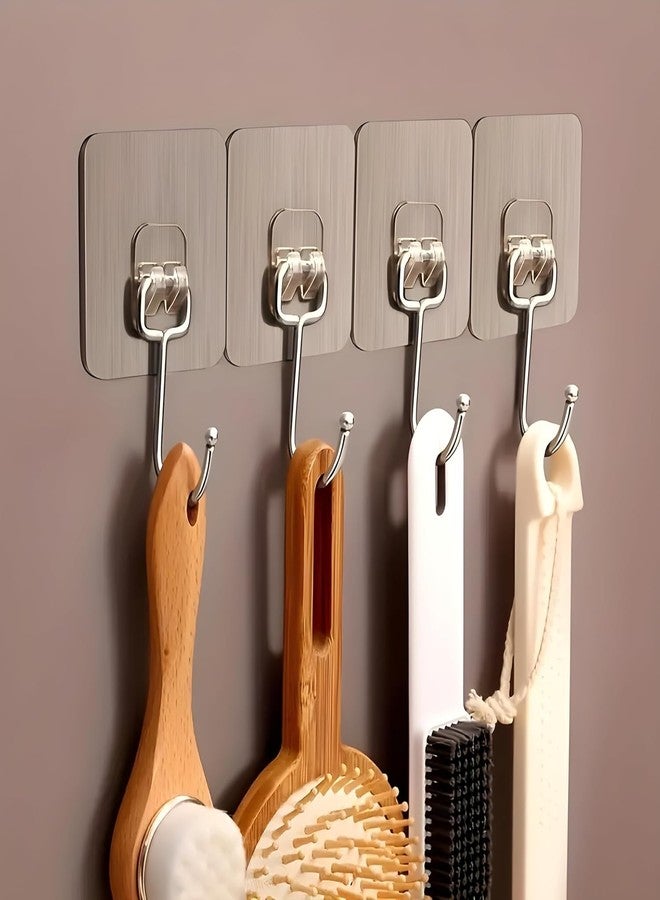 PARON 15 PCS Large Adhesive Hooks for Wall Heavy Duty Waterproof Wall Hooks for Hanger Hooks, Stainless Steel Towel and Coats Wall Hook to Use Inside Kitchen, Bathroom, Home and Office - Image 4