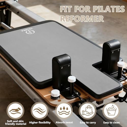 TRINKA Non-Slip Pilates Reformer Mat, 2mm Thick Pilates Reformer Machine Cover Mat, 39" x 24" Foldable Washable Absorb Sweat Accessory for Home, Studio, Gym Fitness (Gray) - Image 4