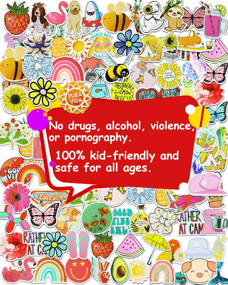 Eoaod 200Pcs Water Bottle Stickers for Kids, Cute Stickers for Water Bottles, Vinyl Waterproof Aesthetic Laptop Sticker Pack Classroom Prizes Skateboard for Kids Teens Girls Students - Image 4
