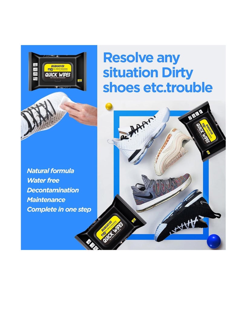 Shoe Cleaner Wipes 80 Pcs, Portable Sneakers Cleaner Shoe Wipes, Quickly Remove Dirt & Stains, Sneakers Cleaning Kit for Most Footwear Pack of 1 - Image 3
